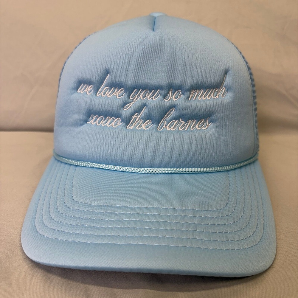 Kenz Kustomz Trucker Hat Custom Script Unisex OSFA Light Blue Mesh Snapback